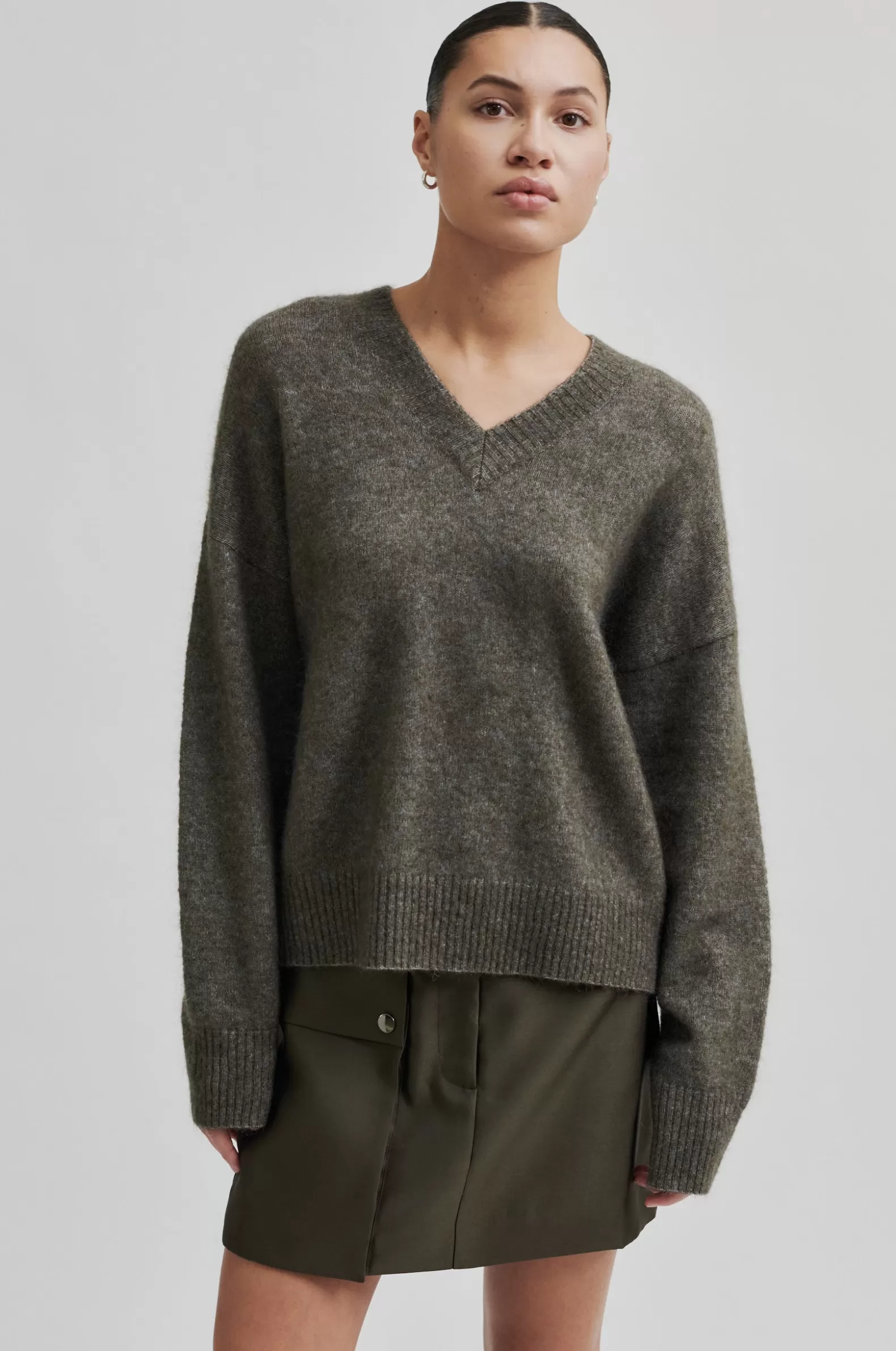 Second Female Brook Knit Loose V-Neck- Knitwear And Cardigans