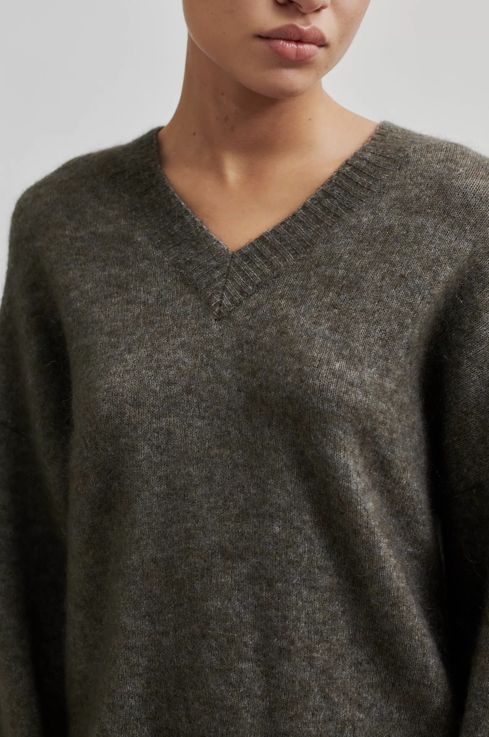 Second Female Brook Knit Loose V-Neck- Knitwear And Cardigans