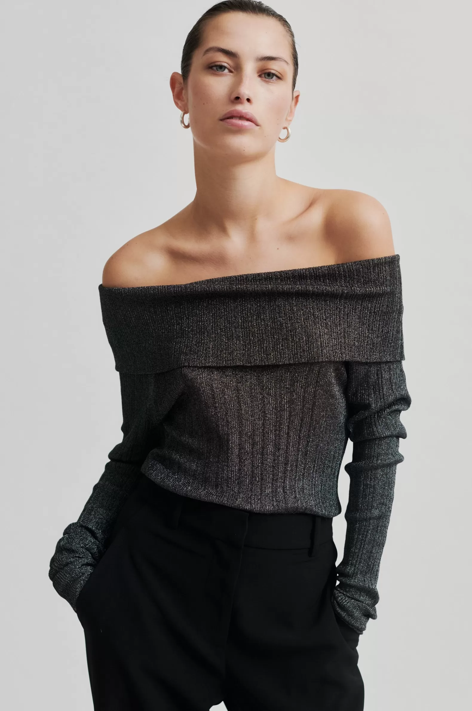 Second Female Ellis Knit Off Shoulder- Knitwear And Cardigans