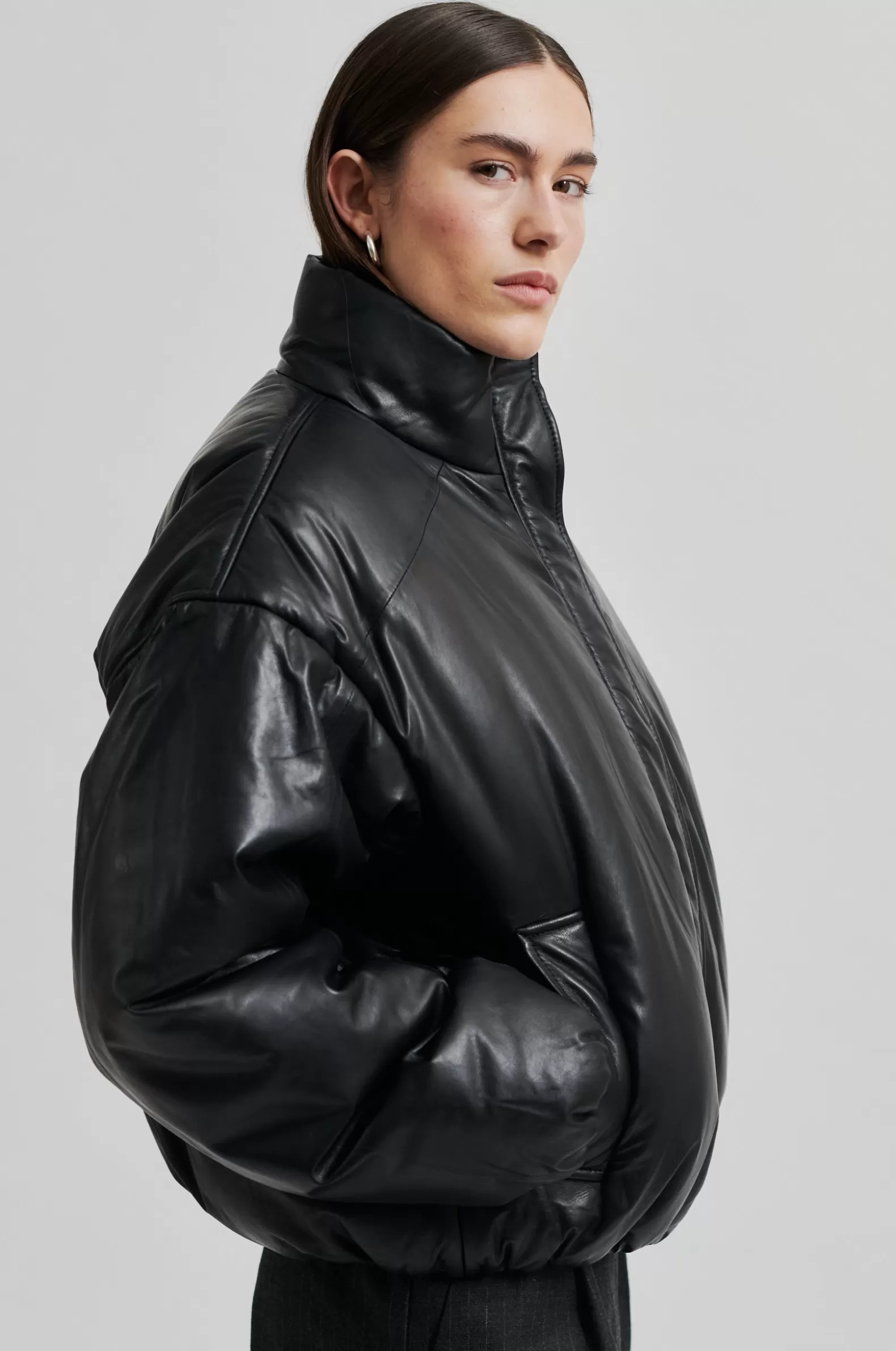 Second Female Harlow Leather Bomber Jacket- Coats And Jackets