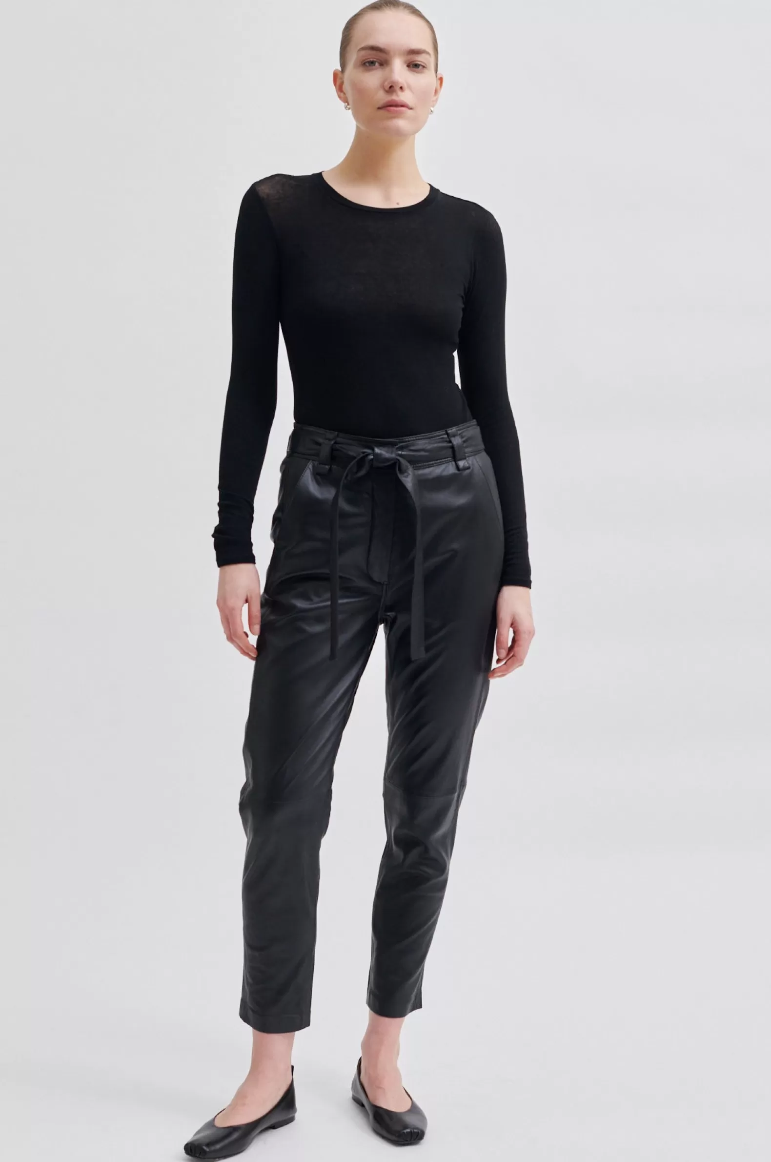 Second Female Indie Leather New Trousers- Trousers And Jeans