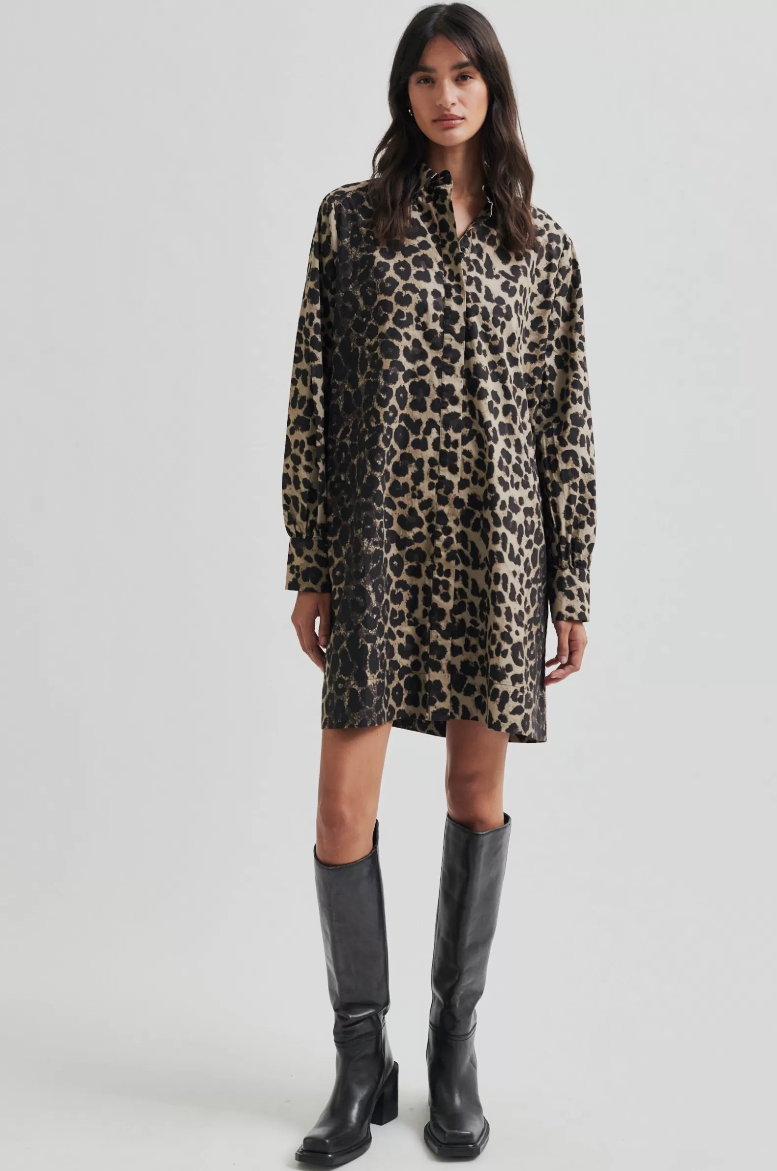 Second Female Leora Tunic Dress- Leopard Print | Dresses